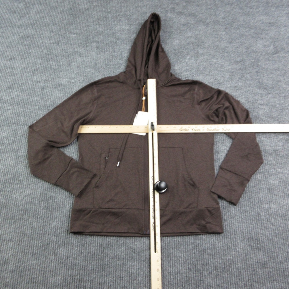 Quince Hoodie Full Zip Womens S Brown Flowknit Lightweight Jersey Hooded NWT - Picture 4 of 16